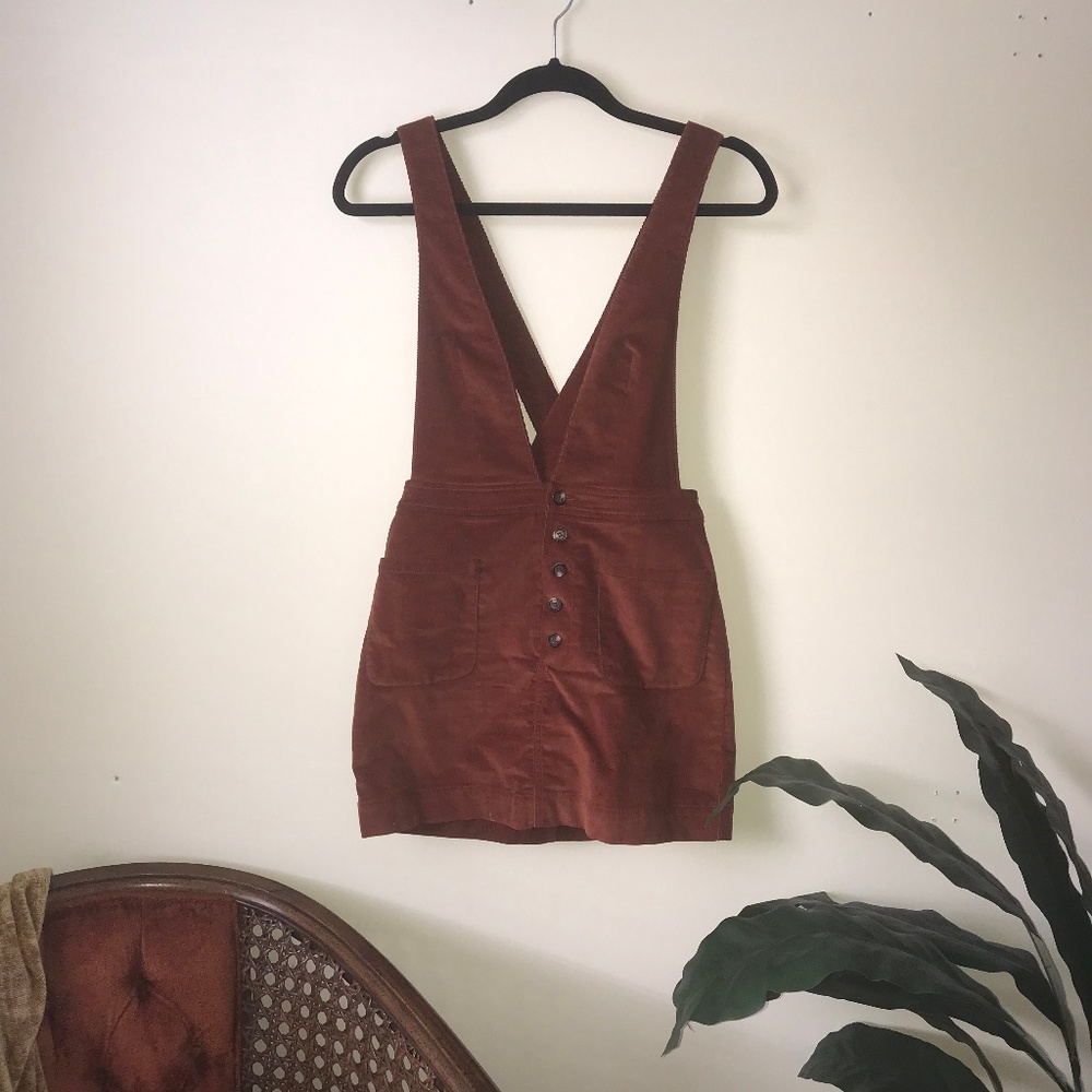 Copper Corduroy Overall Dress